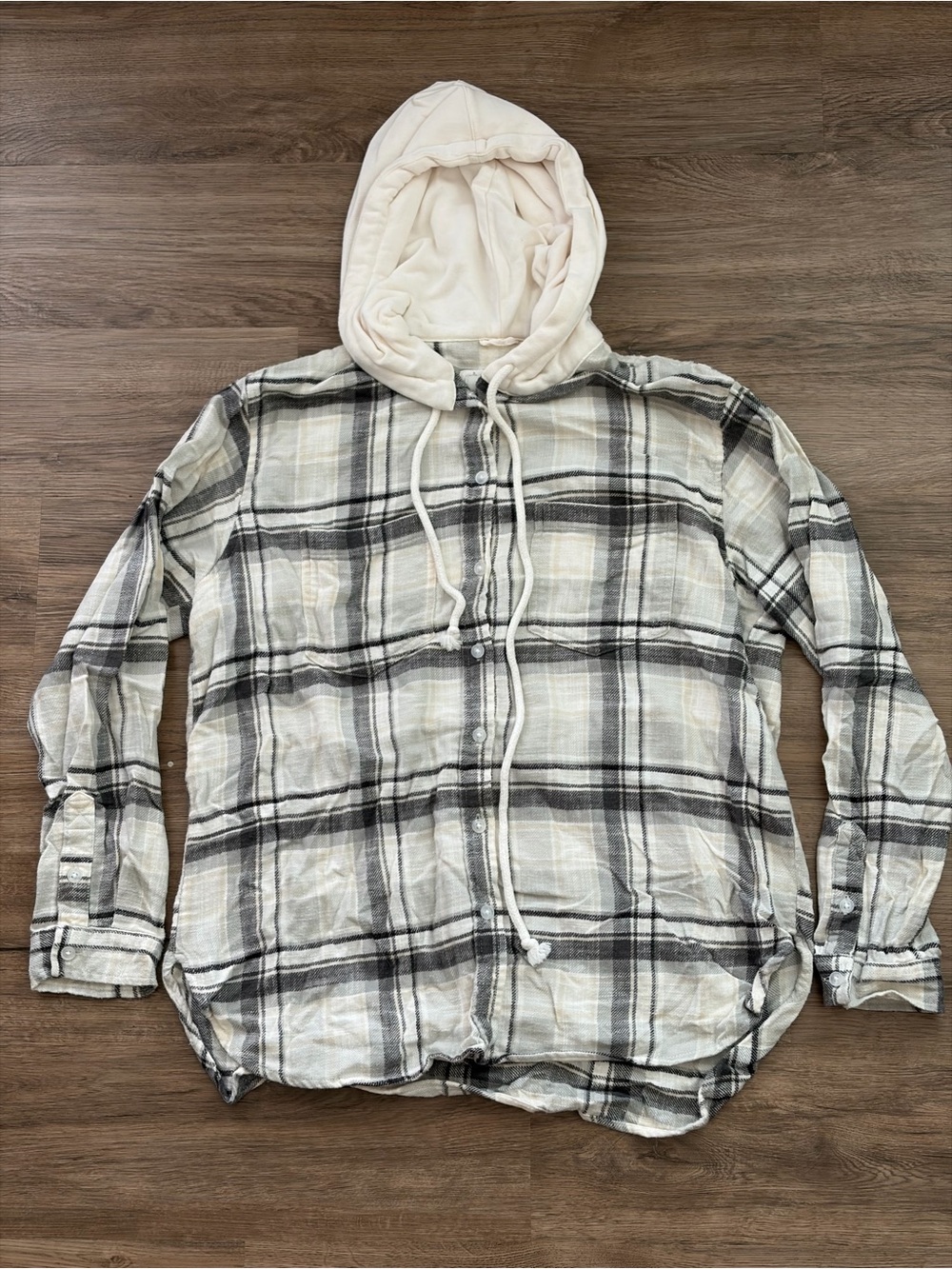 American Eagle Women’s Cozy Cabin Oversized Hoodie Flannel Size S